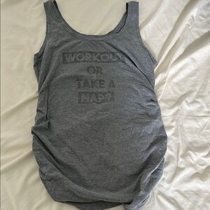 Gray Sleeveless Maternity Workout Top
